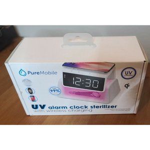 PUREMOVILE UV ALARM CLOCK STERILIZER WITH WIRELESS CHARGER